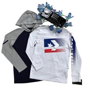 Converse and Reebok New Long Sleeves Top Bundle Boys M (10-12)
